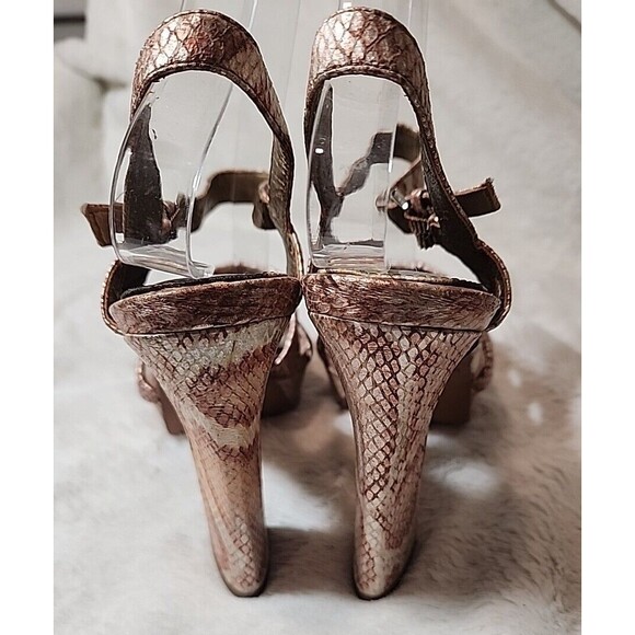 Sam‎ Edelman Womens Shoes Strappy Platform Heels Sandals Snake Print Size 6.5 - Picture 5 of 9